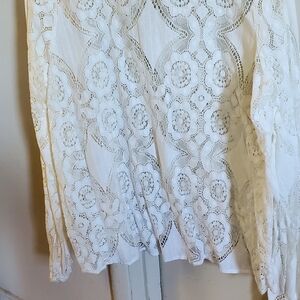 White Crochet Lace Long-Sleeve Blouse